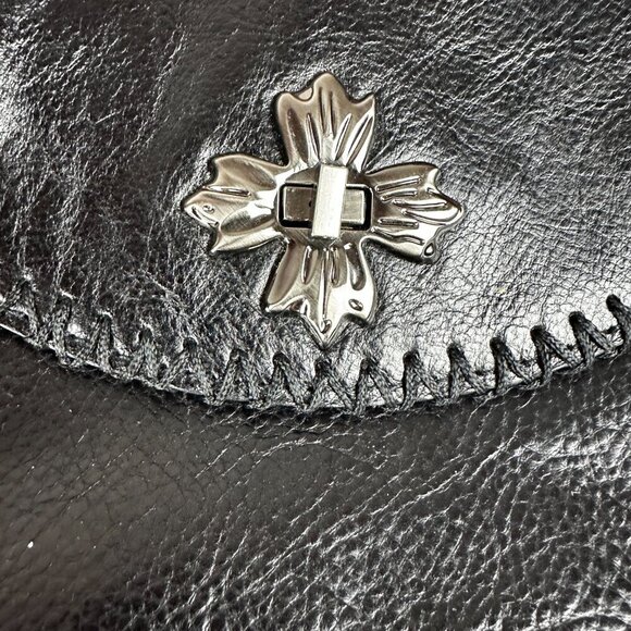 PATRICIA NASH SOPHIA HOBO CROSSBODY BAG PURSE IN BLACK, LEATHER - Picture 9 of 16